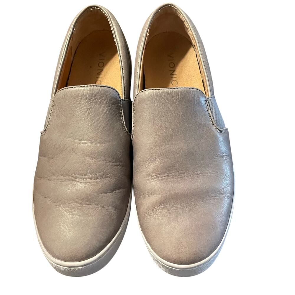 Vionic Demetra Gray Leather Slip-On Loafer Women’s Size 8.5 - Picture 3 of 8